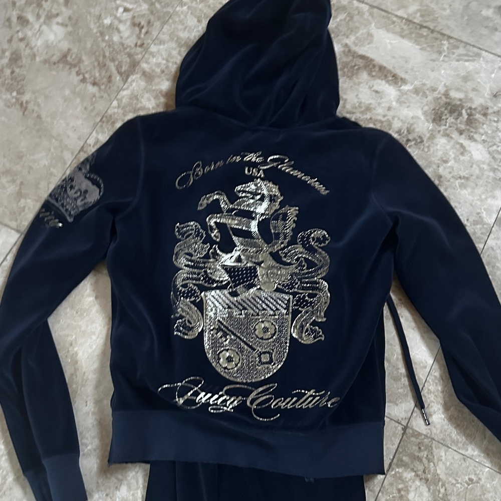 juicy couture tracksuit navy Large